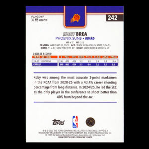 Koby Brea RC 2025-26 Topps Rookie Suns
