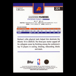 Rasheer Fleming RC 2025-26 Topps Rookie Suns