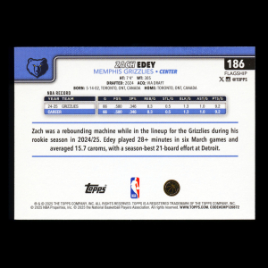 Zach Edey RC 2025-26 Topps Rookie Grizzlies