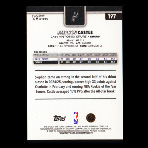 Stephon Castle RC 2025-26 Topps Rookie Spurs