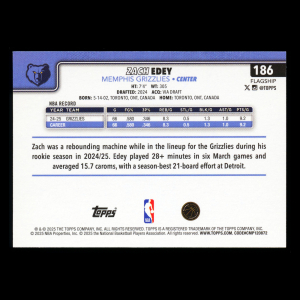 Zach Edey RC 2025-26 Topps Rookie Grizzlies