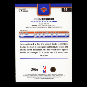 Jalen Brunson 2025-26 Topps Knicks
