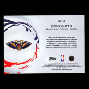 Derik Queen RC 2025-26 Topps Generation Now Rookie Pelicans