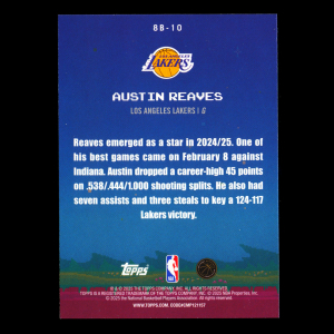 Austin Reaves 2025-26 Topps 8-Bit Ballers Lakers