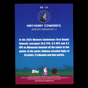 Anthony Edwards 2025-26 Topps 8-Bit Ballers Timberwolves