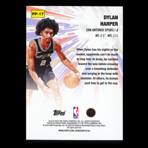 Dylan Harper RC 2025-26 Topps Power Players Rookie Spurs