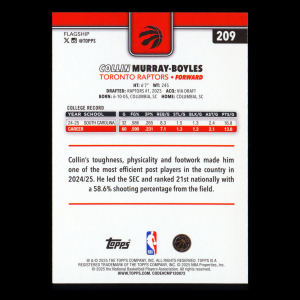 Collin Murray-Boyles RC 2025-26 Topps Rookie Raptors