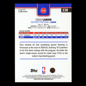 Chaz Lanier RC 2025-26 Topps Rookie Pistons