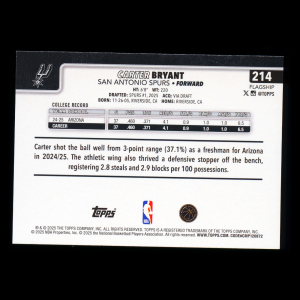 Carter Bryant RC 2025-26 Topps Rookie Spurs
