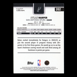 Dylan Harper RC 2025-26 Topps Rookie Spurs