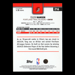 Yang Hansen RC 2025-26 Topps Rookie Trail Blazers