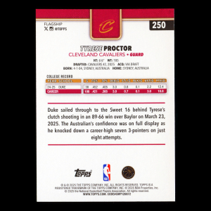 Tyrese Proctor RC 2025-26 Topps Rookie Cavaliers