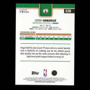 Hugo Gonzlez RC 2025-26 Topps Rookie Celtics