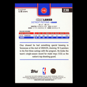 Chaz Lanier RC 2025-26 Topps Rookie Pistons