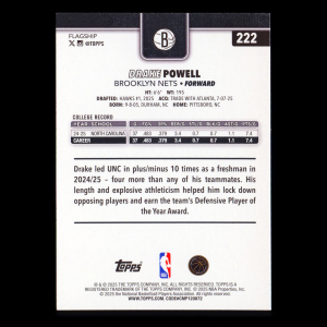 Drake Powell RC 2025-26 Topps Rookie Nets