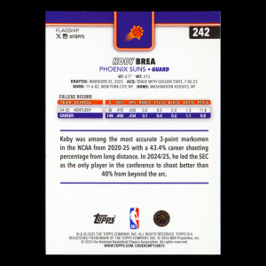 Koby Brea RC 2025-26 Topps Rookie Suns