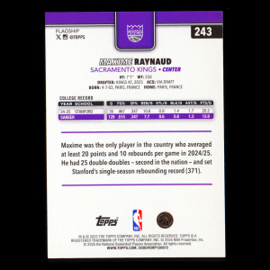 Maxime Raynaud RC 2025-26 Topps Rookie Kings