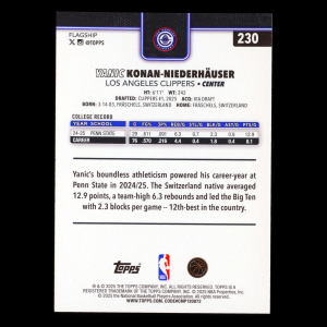 Yanic Konan-Niederhuser RC 2025-26 Topps Rookie Clippers