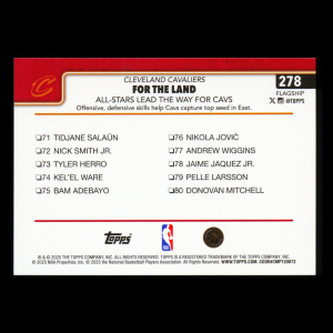 Donovan Mitchell 2025-26 Topps Holo Foil Checklist Cavaliers