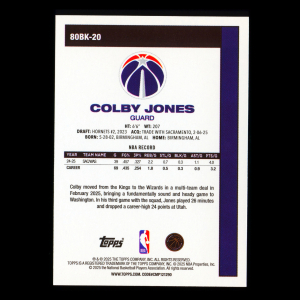 Colby Jones 2025-26 Topps '80-81 Topps Wizards