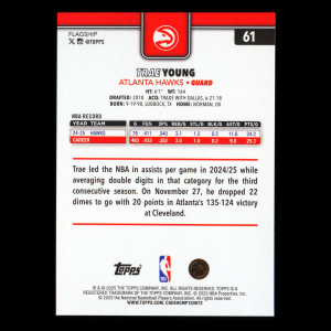Trae Young 2025-26 Topps Rainbow Foil Hawks