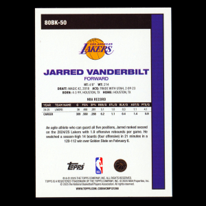 Jarred Vanderbilt 2025-26 Topps '80-81 Topps Lakers
