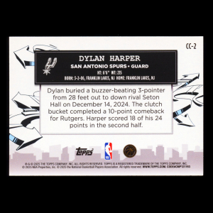 Dylan Harper RC 2025-26 Topps Clutch City Prospects Rookie Spurs