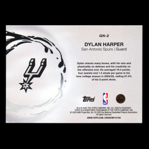 Dylan Harper RC 2025-26 Topps Generation Now Holo Foil Rookie Spurs