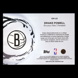 Drake Powell RC 2025-26 Topps Generation Now Rookie Nets