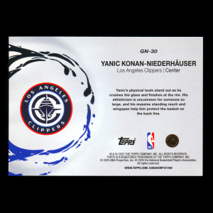 Yanic Konan-Niederhauser RC 2025-26 Topps Generation Now Rookie Clippers