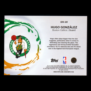 Hugo Gonzalez RC 2025-26 Topps Generation Now Rookie Celtics