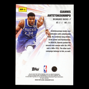 Giannis Antetokounmpo 2025-26 Topps Power Players Bucks