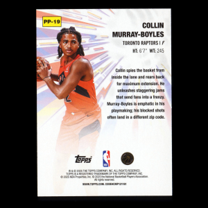 Collin Murray-Boyles RC 2025-26 Topps Power Players Rookie Raptors