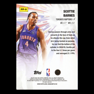 Scottie Barnes 2025-26 Topps Power Players Raptors