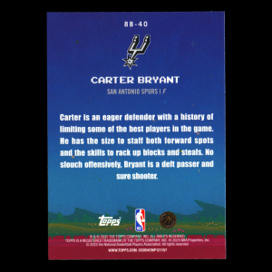 Carter Bryant RC 2025-26 Topps 8-Bit Ballers Rookie Spurs