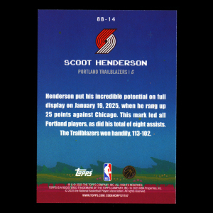 Scoot Henderson 2025-26 Topps 8-Bit Ballers Blazers