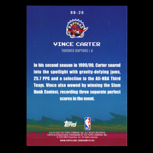 Vince Carter 2025-26 Topps 8-Bit Ballers Raptors
