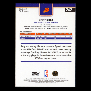 Koby Brea RC 2025-26 Topps Rookie Suns