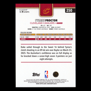 Tyrese Proctor RC 2025-26 Topps Rookie Cavaliers