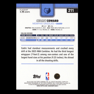 Cedric Coward RC 2025-26 Topps Rookie Grizzlies