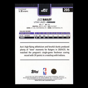Ace Bailey RC 2025-26 Topps Rookie Jazz
