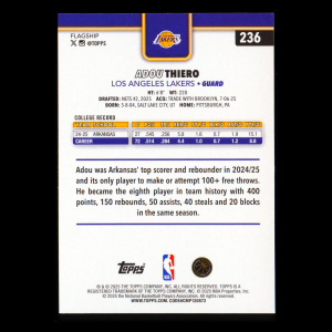 Adou Thiero RC 2025-26 Topps Rookie Lakers