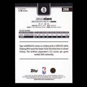 Egor Dmin RC 2025-26 Topps Rookie Nets