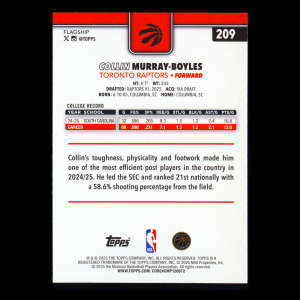 Collin Murray-Boyles RC 2025-26 Topps Rookie Raptors