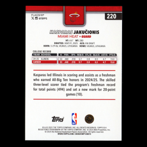 Kasparas Jakuionis RC 2025-26 Topps Rookie Heat