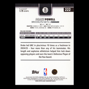 Drake Powell RC 2025-26 Topps Rookie Nets