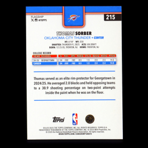 Thomas Sorber RC 2025-26 Topps Rookie Thunder