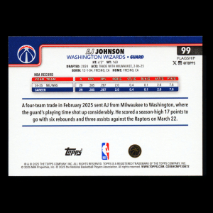 AJ Johnson 2025-26 Topps Season Tip Off Wizards