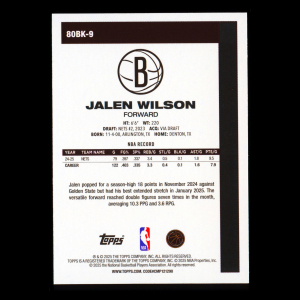 Jalen Wilson 2025-26 Topps '80-81 Topps Retro Nets