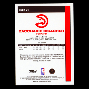 Zaccharie Risacher 2025-26 Topps '80-81 Topps Retro Hawks